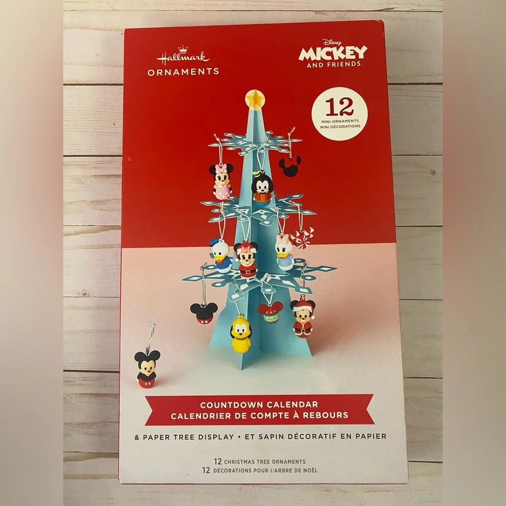 Hallmark Disney Mickey and Friends Countdown Calendar Mini Christmas Ornaments